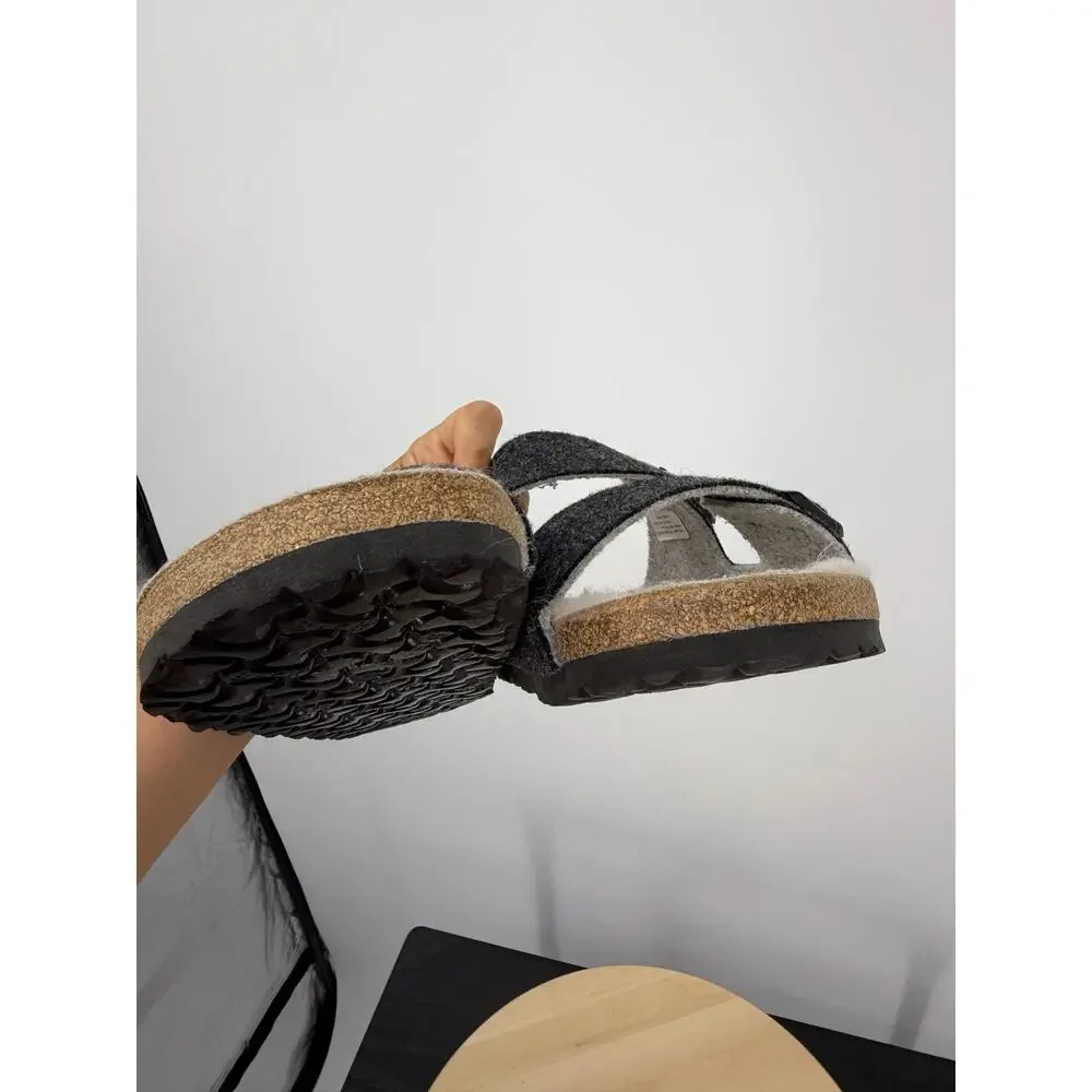 Birkenstock Arizona Rivet Wool Felt Doubleface Gray Sandals Mens 9 Ladies 11